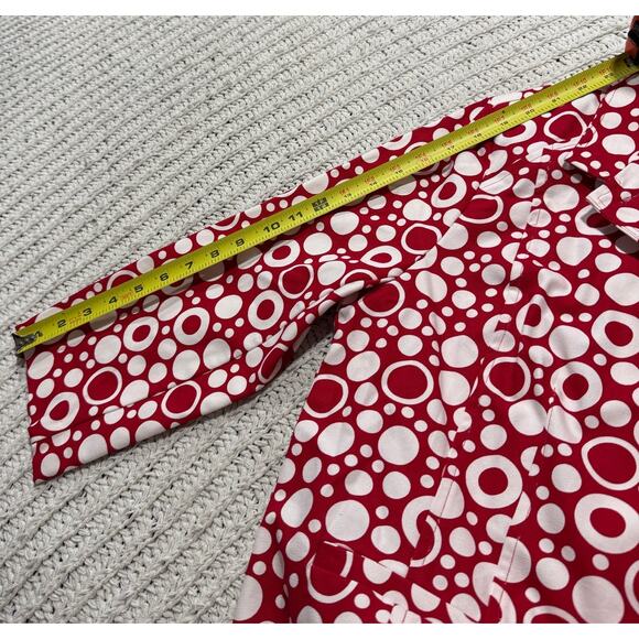 VTG Susan Graver Style Jacket Blazer Cotton Circle Print Womens Medium Red White - Picture 5 of 7